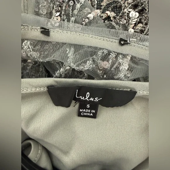 Lulus On a the Dance Floor Silver Sequin Fringe Shift Dress size Small - Picture 7 of 12